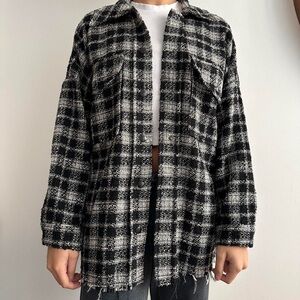 Plaid Black and White Women's Jacket